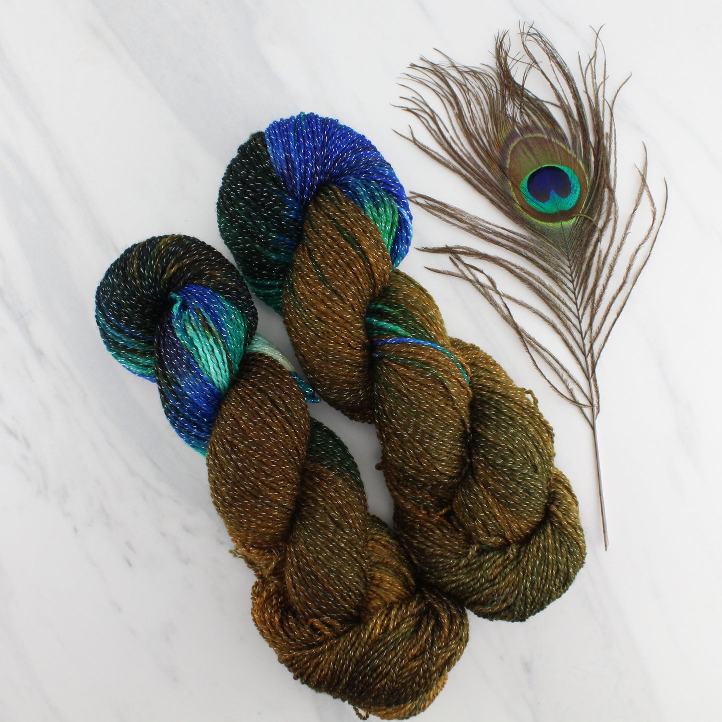 PEACOCK FEATHERS on Twinkle Sock - Assigned-Pooling Colorway