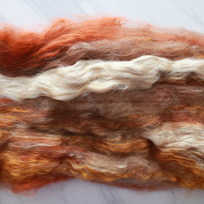 PUMPKIN SPICE LATTE Art Batts to Spin or Felt - Purple Lamb