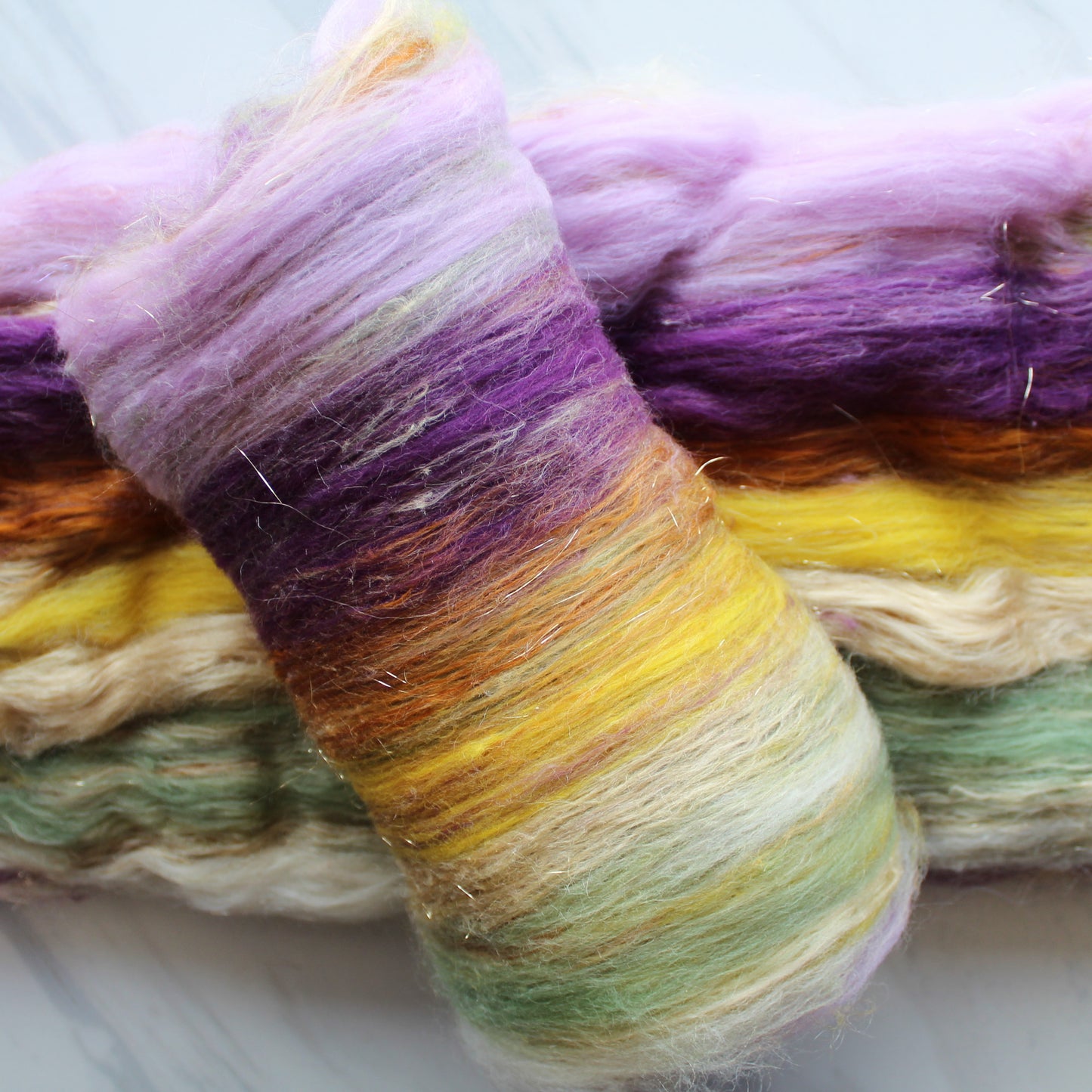 PURPLE IRIS Art Batts to Spin or Felt - Purple Lamb