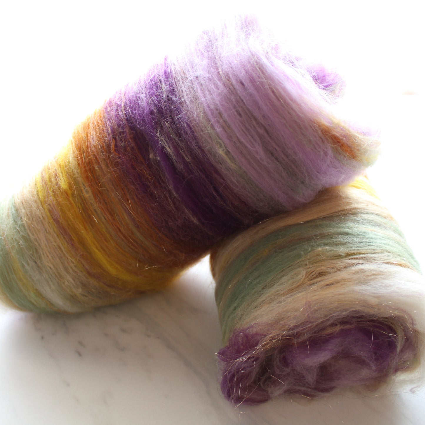 PURPLE IRIS Art Batts to Spin or Felt - Purple Lamb