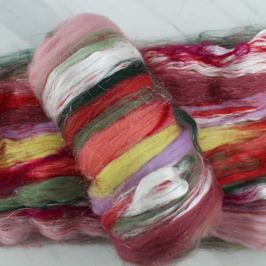 ROSES IN JUNE Art Batts to Spin and Felt - Purple Lamb