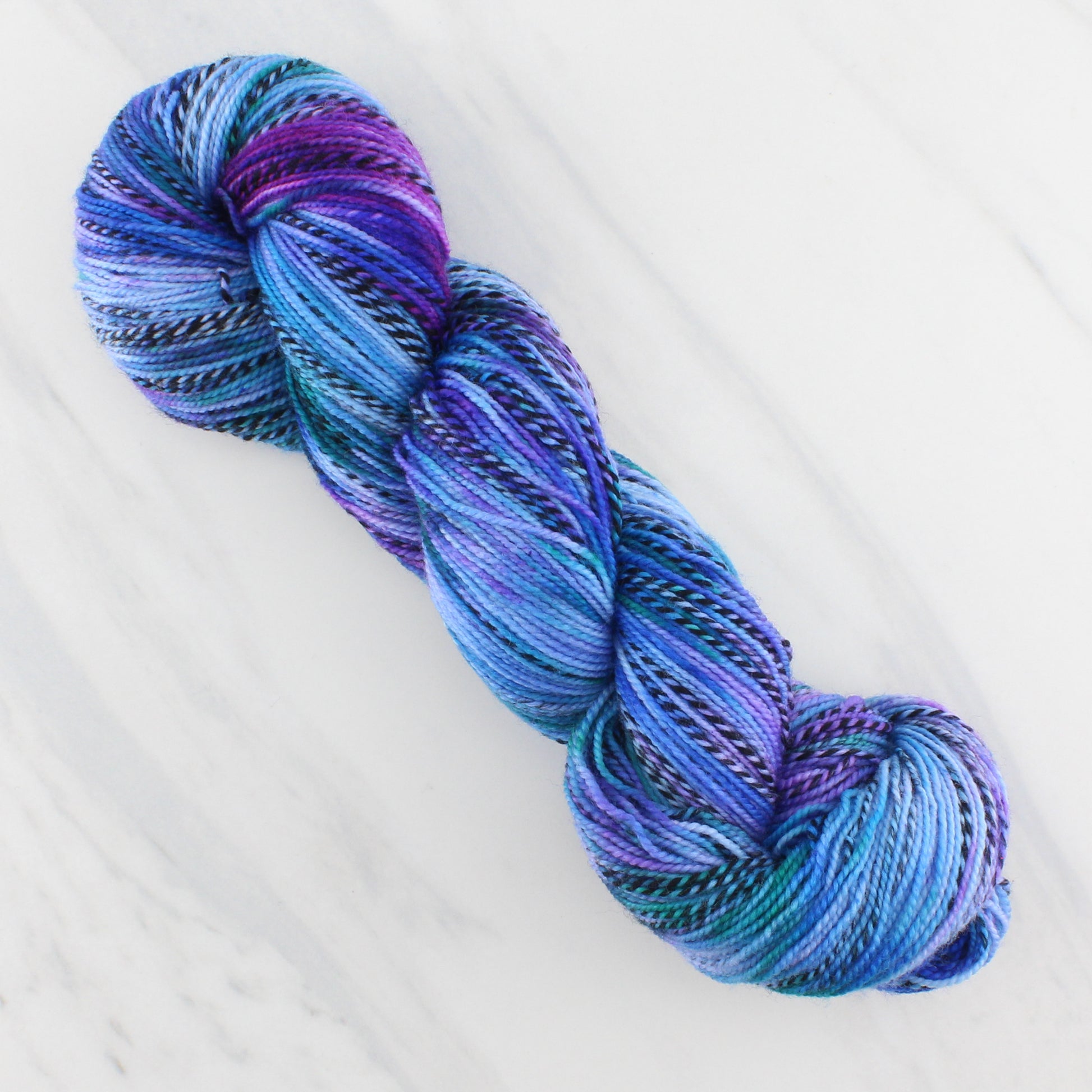 SAPPHIRE DREAMS on Stained Glass Sock - Indie-Dyed Yarn - Purple Lamb