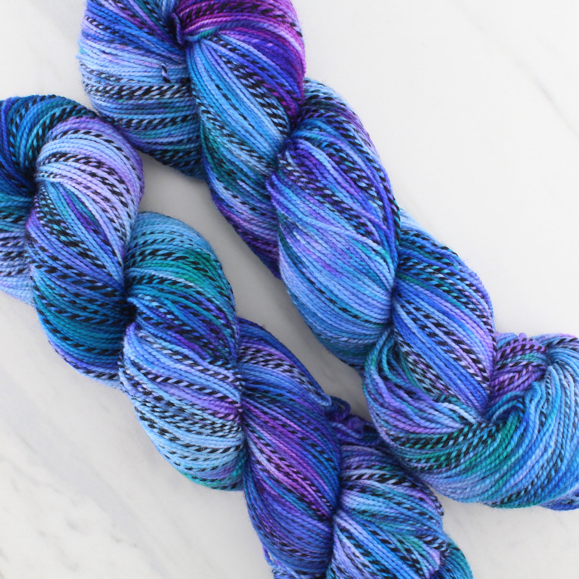 SAPPHIRE DREAMS on Stained Glass Sock - Indie-Dyed Yarn - Purple Lamb