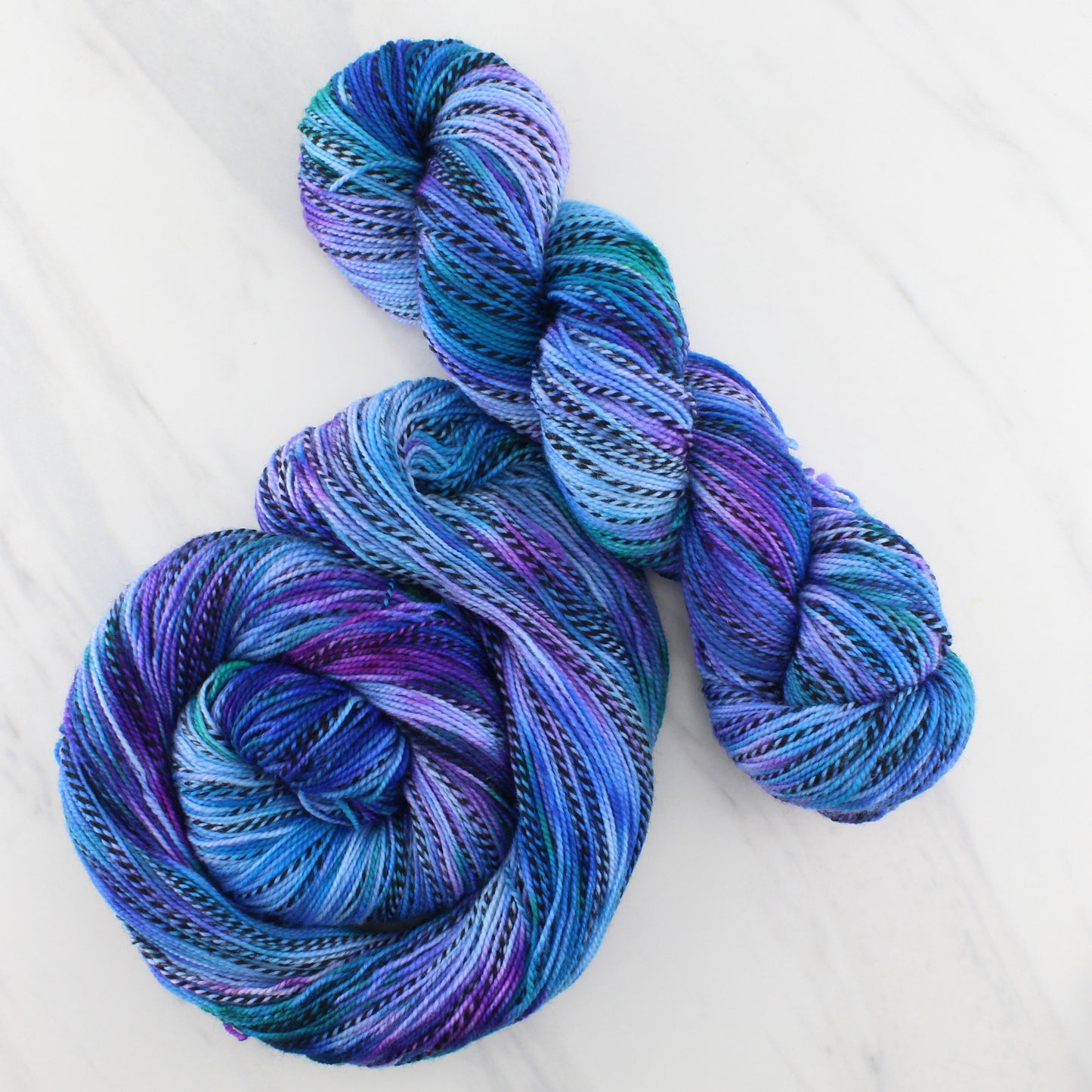 SAPPHIRE DREAMS on Stained Glass Sock - Indie-Dyed Yarn - Purple Lamb