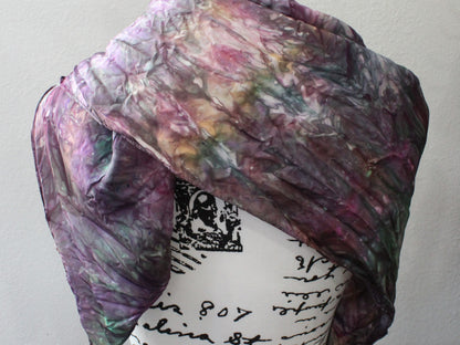 SMITTEN Hand-Dyed Silk Scarf - 35 x 35 inch square - Purple Lamb