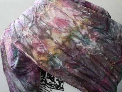 SMITTEN Hand-Dyed Silk Scarf - 35 x 35 inch square - Purple Lamb