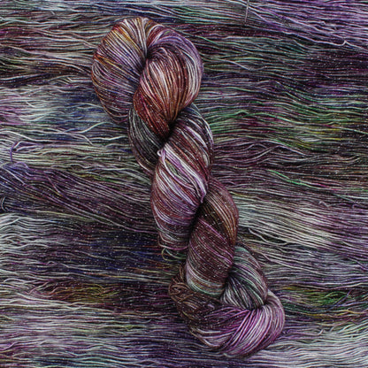 SMITTEN on Sparkly Merino Sock Yarn