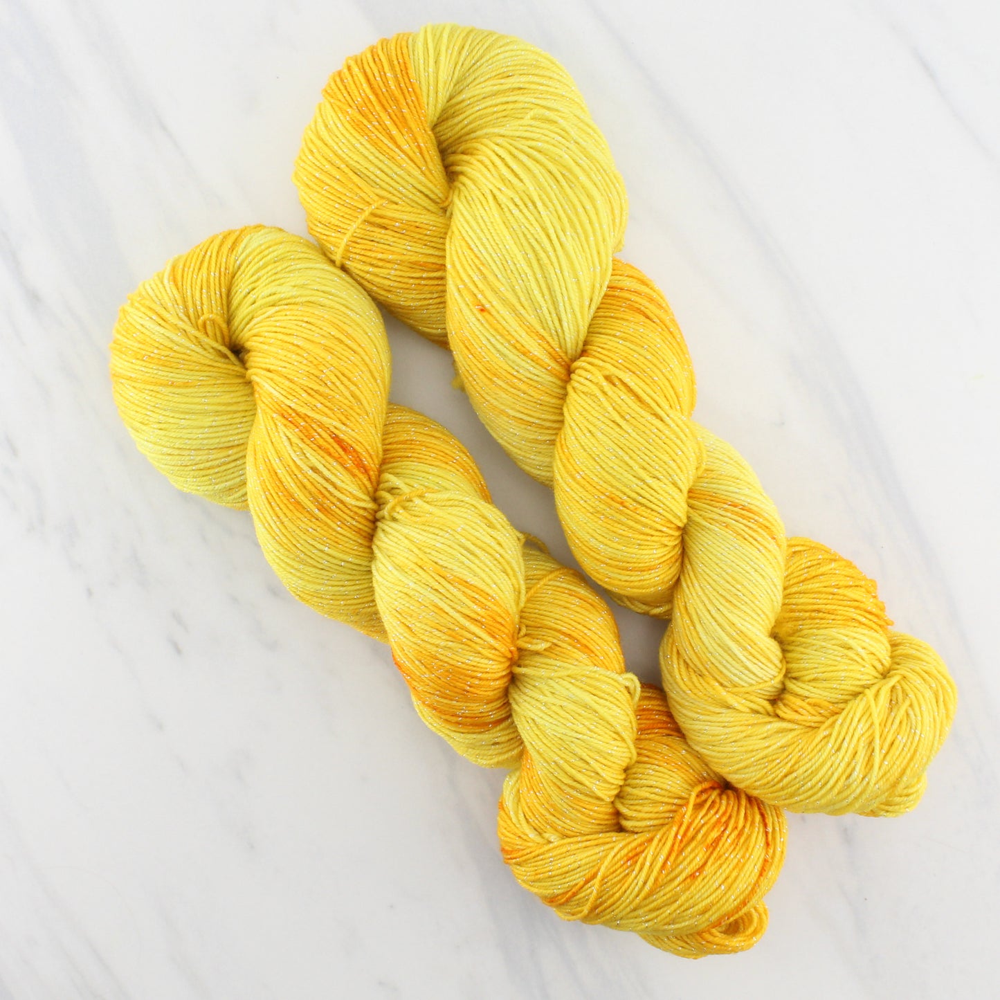 SUNFLOWER Hand-Dyed Yarn on Sparkly Merino Sock in Solidarity with Ukraine