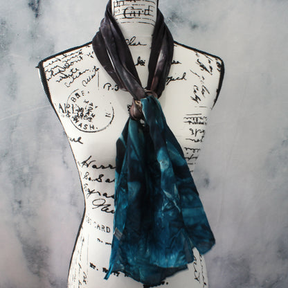 THE GREAT BLACK BULL Hand-Dyed Silk Scarf - 11 x 60 inches - Purple Lamb