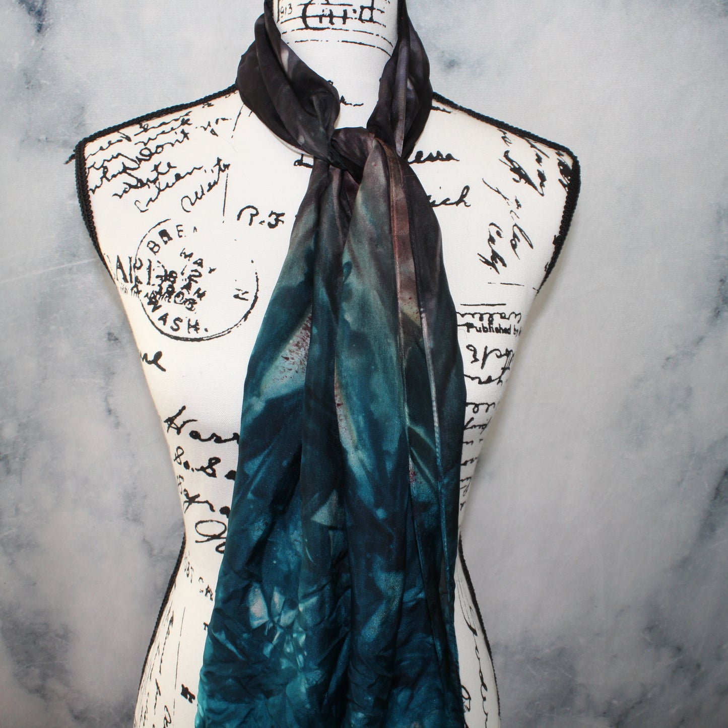 THE GREAT BLACK BULL Hand-Dyed Silk Scarf - 11 x 60 inches - Purple Lamb