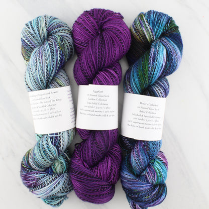 EGGPLANT on Stained Glass Sock - Indie-Dyed Yarn - Purple Lamb