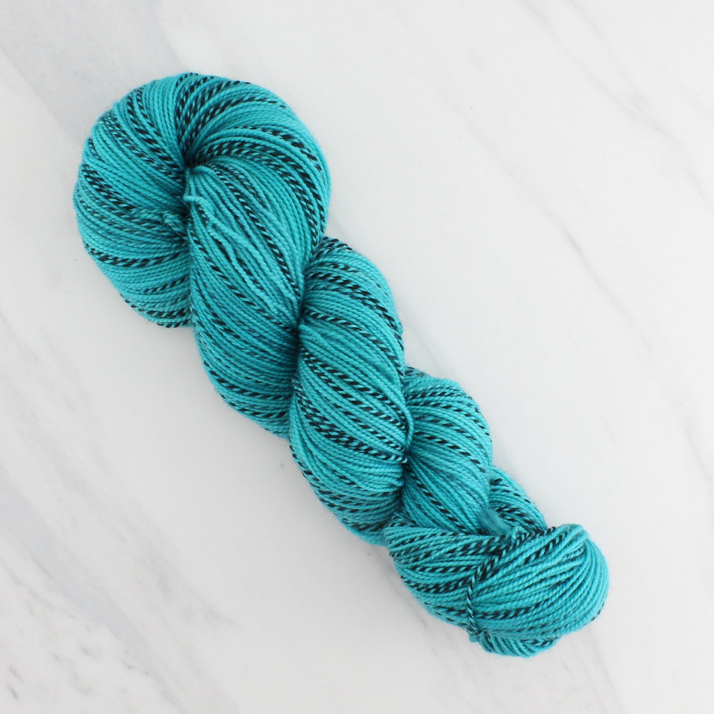 TURQUOISE Hand-Dyed Yarn on Stained Glass Sock