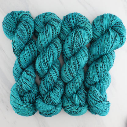 TURQUOISE Hand-Dyed Yarn on Stained Glass Sock