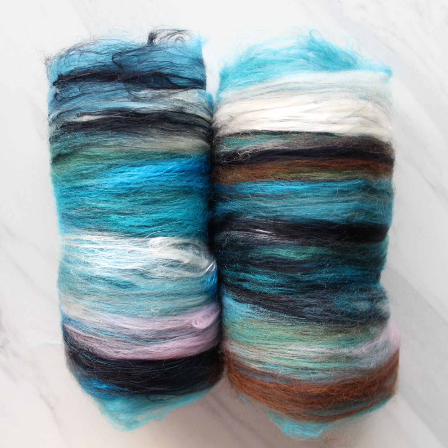 VAN GOGH'S ALMOND BLOSSOM Art Batts to Spin and Felt - Purple Lamb