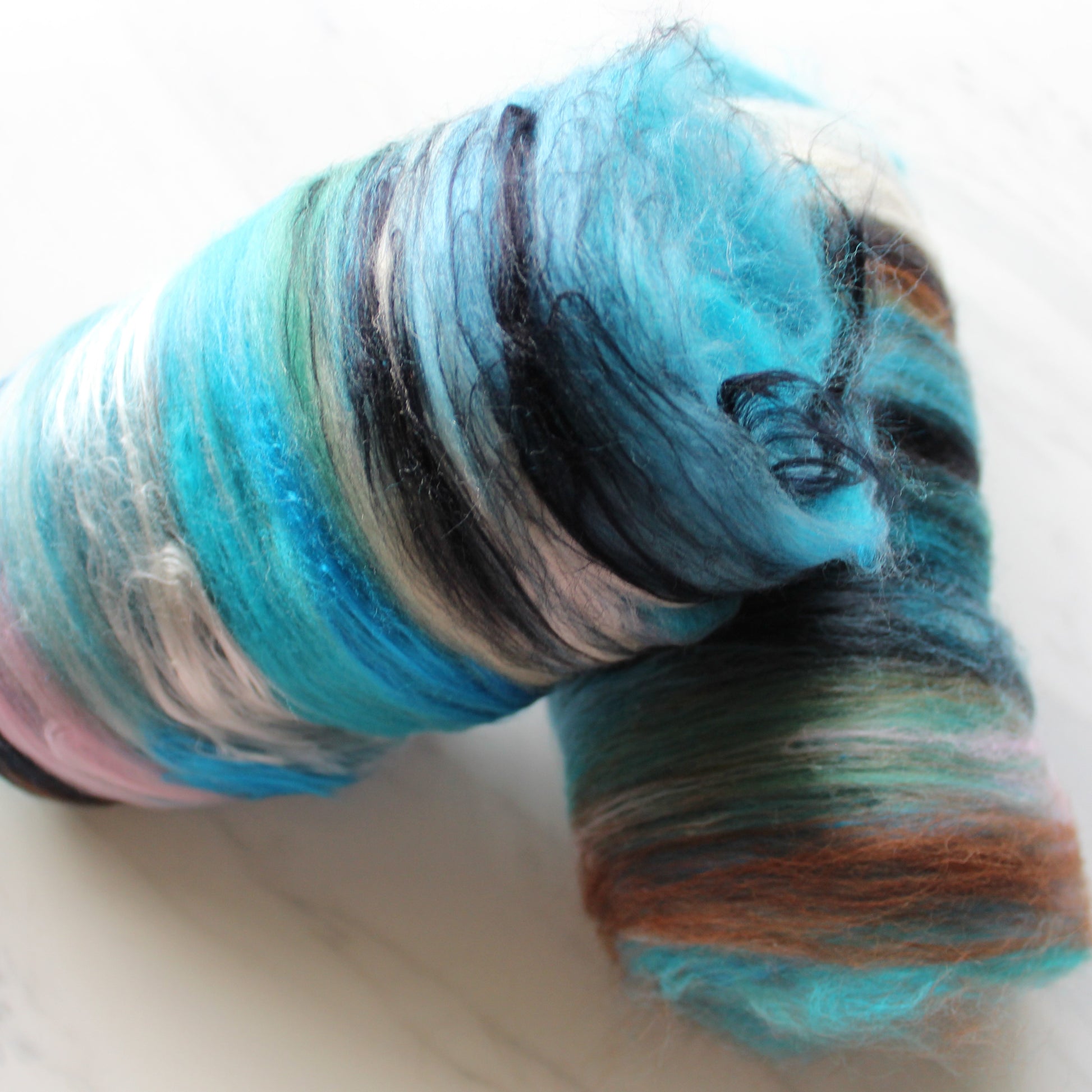 VAN GOGH'S ALMOND BLOSSOM Art Batts to Spin and Felt - Purple Lamb