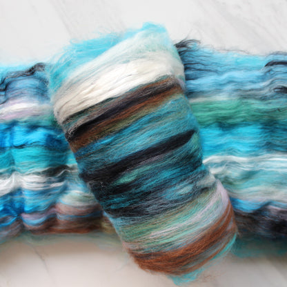 VAN GOGH'S ALMOND BLOSSOM Art Batts to Spin and Felt - Purple Lamb