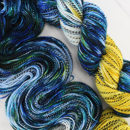 VAN GOGH'S STARRY NIGHT Indie-Dyed Yarn on Stained Glass Sock