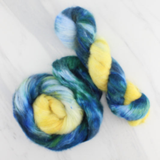 VAN GOGH'S STARRY NIGHT on Suri Lace Cloud - Assigned Pooling Colorway