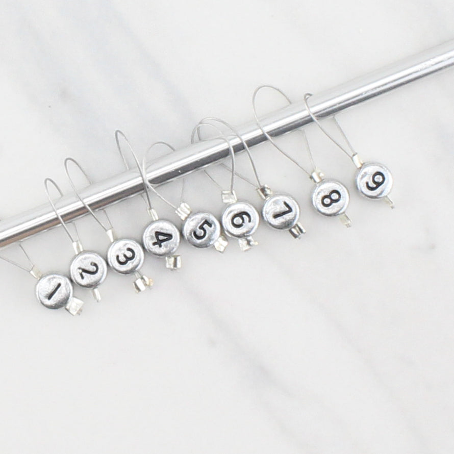 NUMBERED STITCH MARKER SETS FOR KNITTING - Purple Lamb