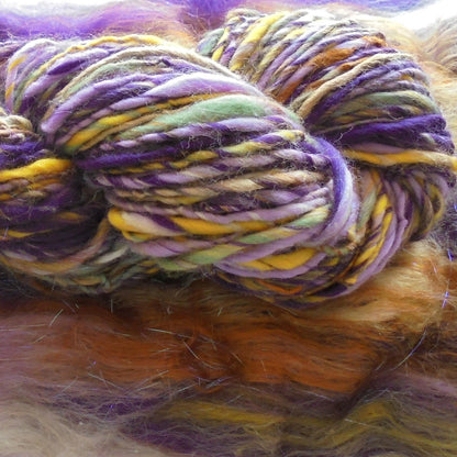 PURPLE IRIS Art Batts to Spin or Felt - Purple Lamb